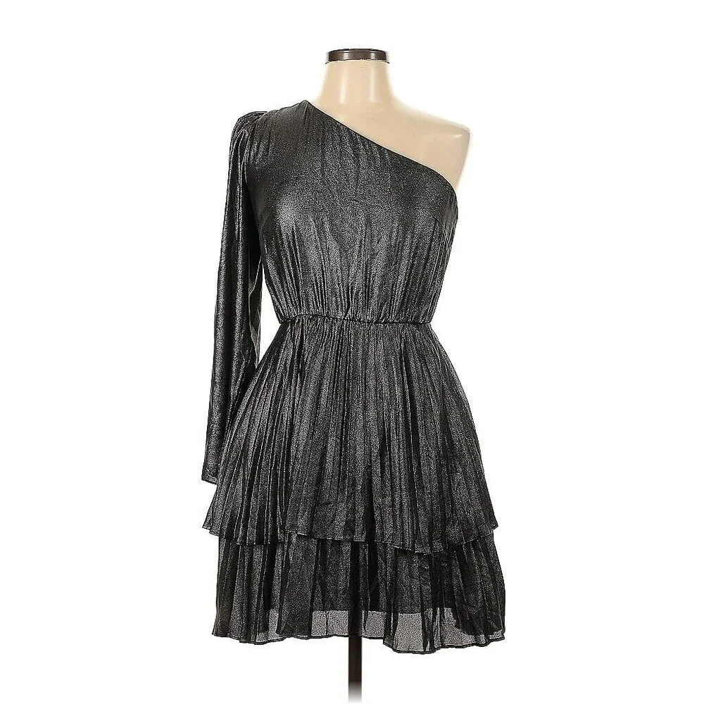 derek lam one shoulder dress Derek Lam Collective RtR Pink Asymmetrical One Shoulder Bubble Mini Dress Size 4
